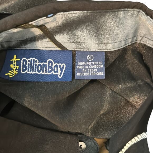 Vintage Billion Bay XL Anime Button Down Shirt 100% Polyester - Picture 10 of 11